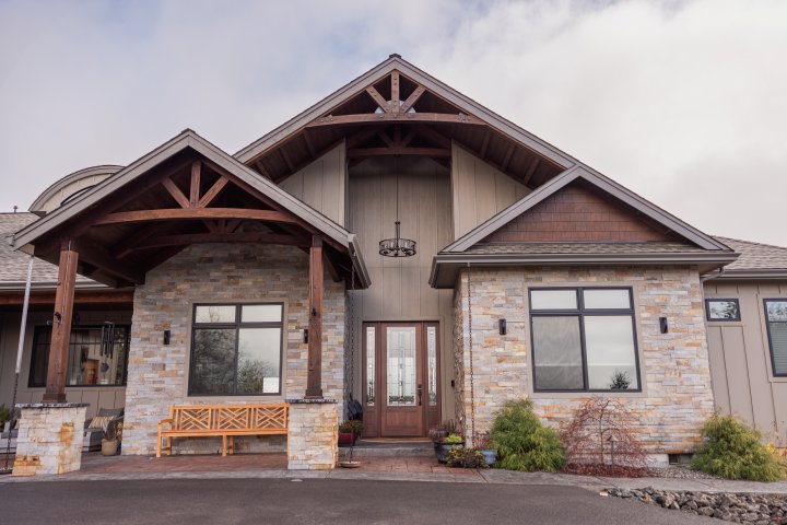 Stone siding on residential home
