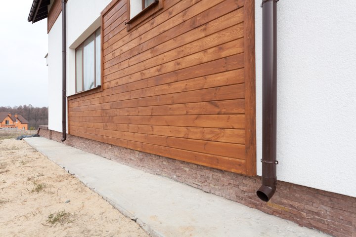 Wood siding on residential home